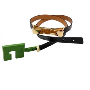 NWT Kate Spade Metallic Bow Leather Belt Size XL